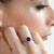 Azure Circle Rhodium-Plated 925 Sterling Silver Women's Ring (Adjustable)